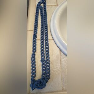 BAR By Alexa Rae Melania Clara Matte Denim Blue Chain Link Belt